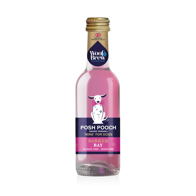 Woof & Brew Posh Pooch Dog 'Wine' Trio Pack - 3 bottles of Barker Bay Rose 'Wine' Treat for your Dog 1