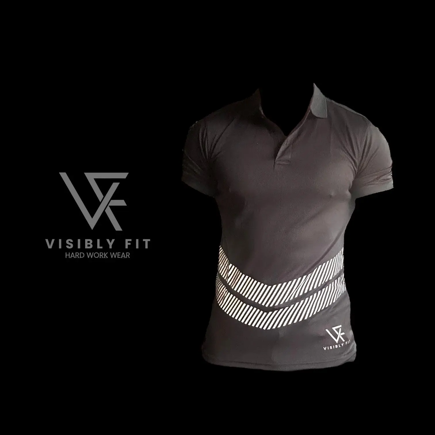 Fitted High Visibility Polo Shirt – Black