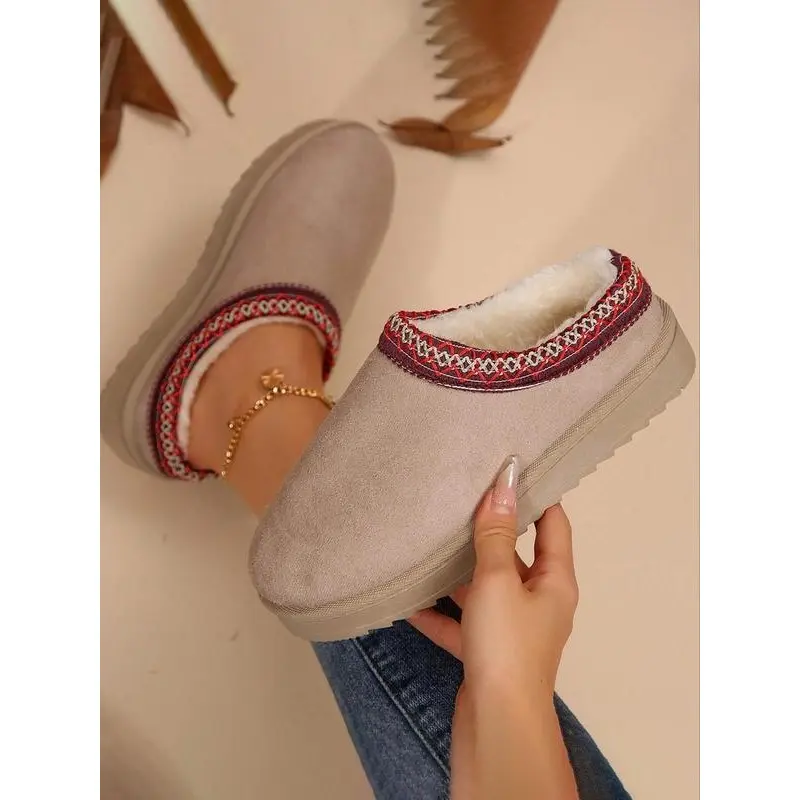 2025 New Hot Selling Models Women's Fashionable Plain Color Home Slippers, Casual Comfortable Home Slippers, Autumn and Winter Indoor and Outdoor Dual-use Warm Slippers 7