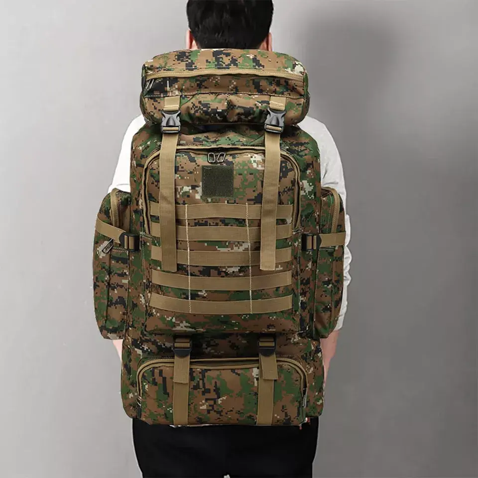 Tactical Army Backpack for Men - 75L Large Travel Rucksack for Outdoor Adventures