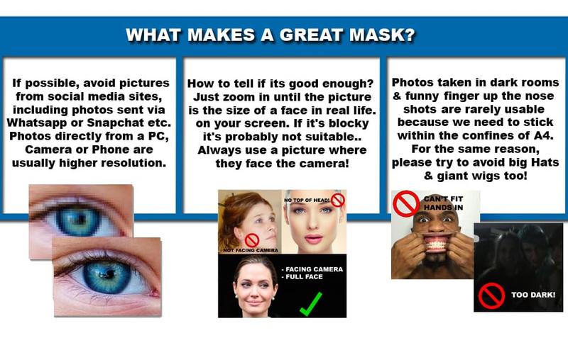 Product Introduction of Personalised Photo Face Masks - DIY or Ready To Wear  - Custom kits For Hen do, stag do, birthday party 8