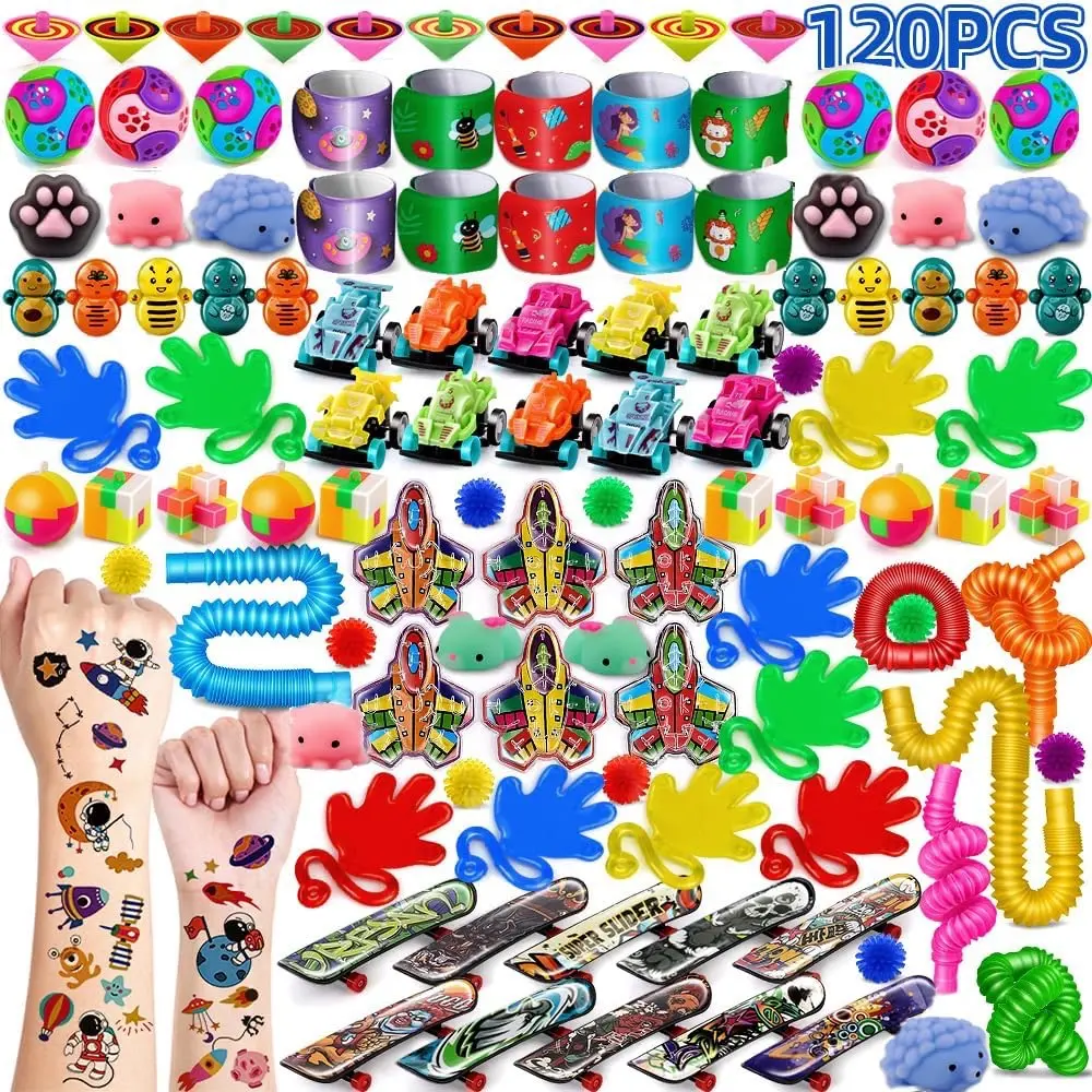 120PCS Party Bag Fillers Unisex Kids Classroom Prizes Rewards Goodie Loot Bag Fillers Party Favour Toy Assortment for Boys Girls