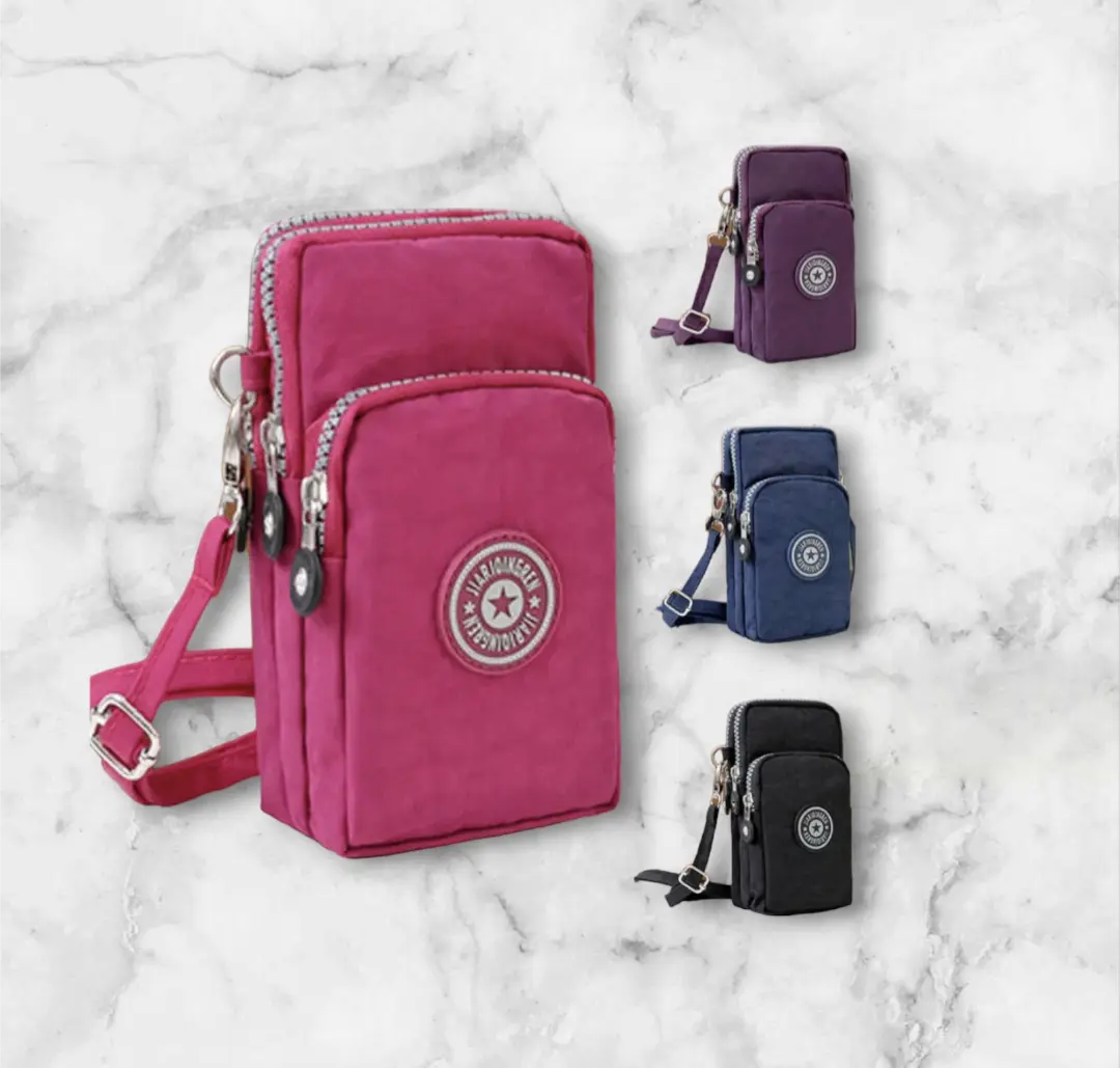 Phone Bag, Handmade Crossbody Smartphone Bag, Passport bag, Adjustable strap cross body mobile phone bag.