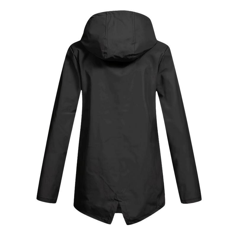 Flap Pockets Zip-up Hoodie Jacket, Casual Long Sleeve Drawstring Windbreaker Jacket For Fall & Winter, Women's Clothing Fabric Womenswear 8
