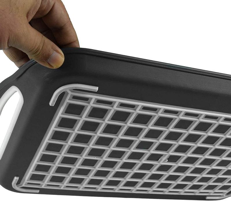 2x Anti-Slip Top and Bottom Plastic Serving Tray with High Grip Rubber Surface 7