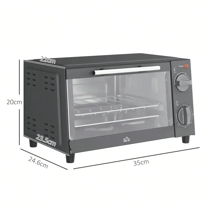 [Home kitchen] Mini Oven, 9L Countertop Electric Grill, Toaster Oven With Adjustable Temperature, Timer, Baking Tray And Wire Rack, 750W 7