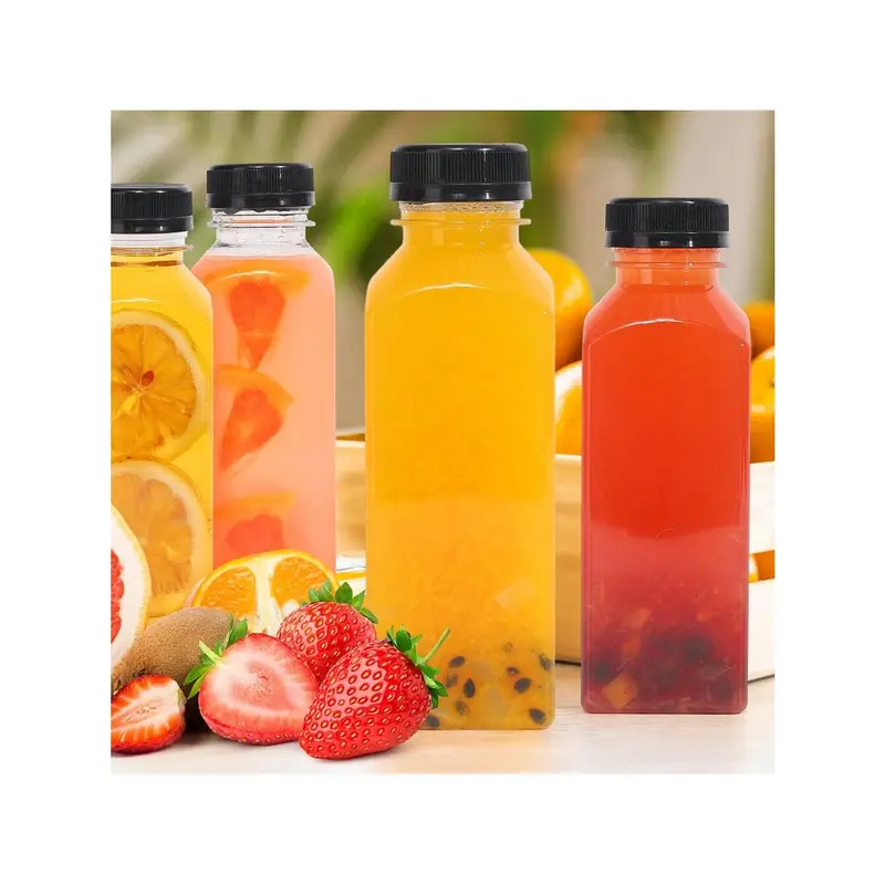 1pc/4pcs/10pcs Transparent Juice Bottles, Suitable For Home Or Outdoor Camping Tin Canister 1