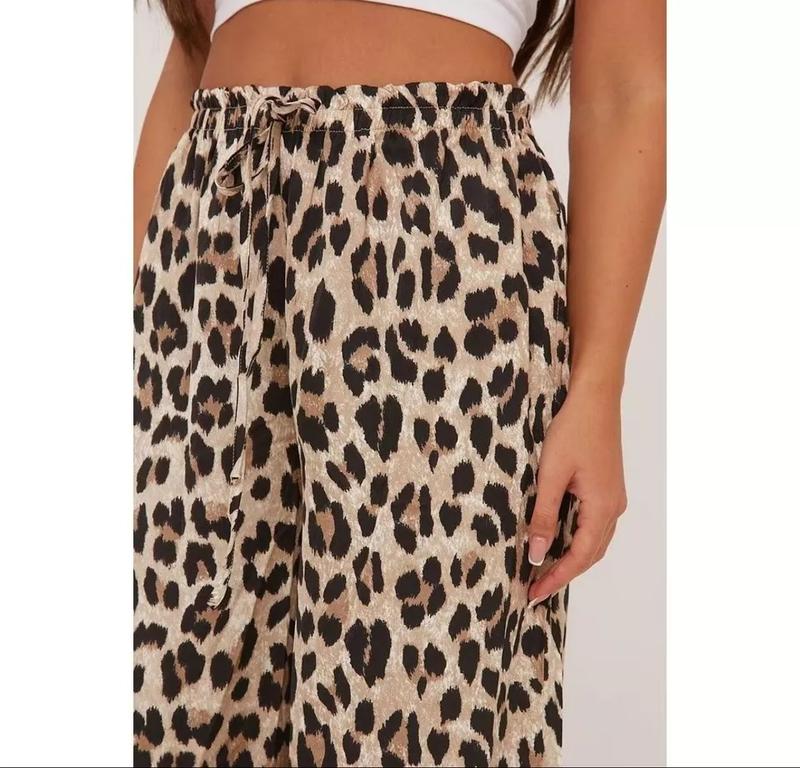 Womens Palazzo Trousers Ladies Leopard Animal Print High Waist Bottoms Pants Casual Comfort Comfortable Fashion Fit Womenswear Elastic Elegant Lightweight Polyester Statement Style 5