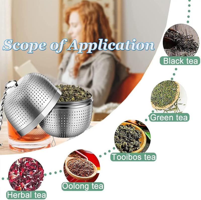 Product Introduction of Tea Infuser for Loose Tea, Stainless Steel Tea Infuser Mesh Tea and Herb Ball Strainer, Tea Ball Strainers Infuser with Drip Trays, for Loose Leaf Tea, Herbal Tea, Mugs Teapots Spice Filter Silver 4