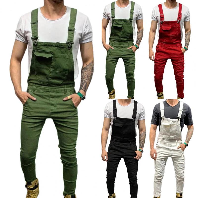 Product Introduction of Streetwear  Casual Full Length Mid Rise Cargo Jumpsuit Men Men Overalls Mid Rise   for Daily Wear 9