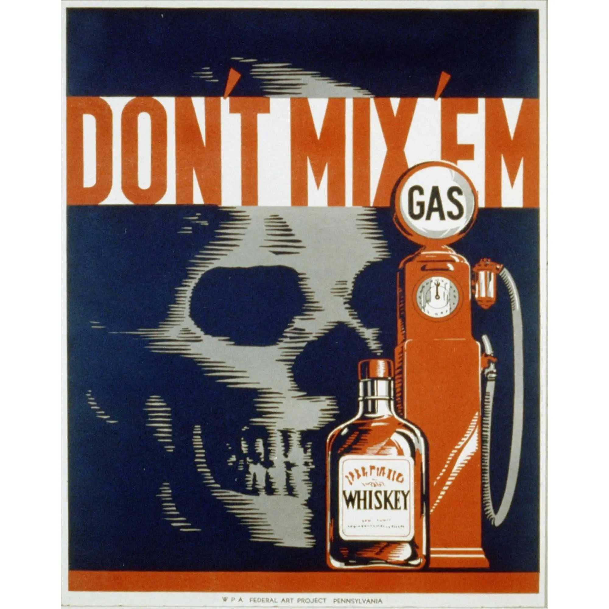 Vintage Metal Sign - Retro Advertising - Skull Gas Whiskey