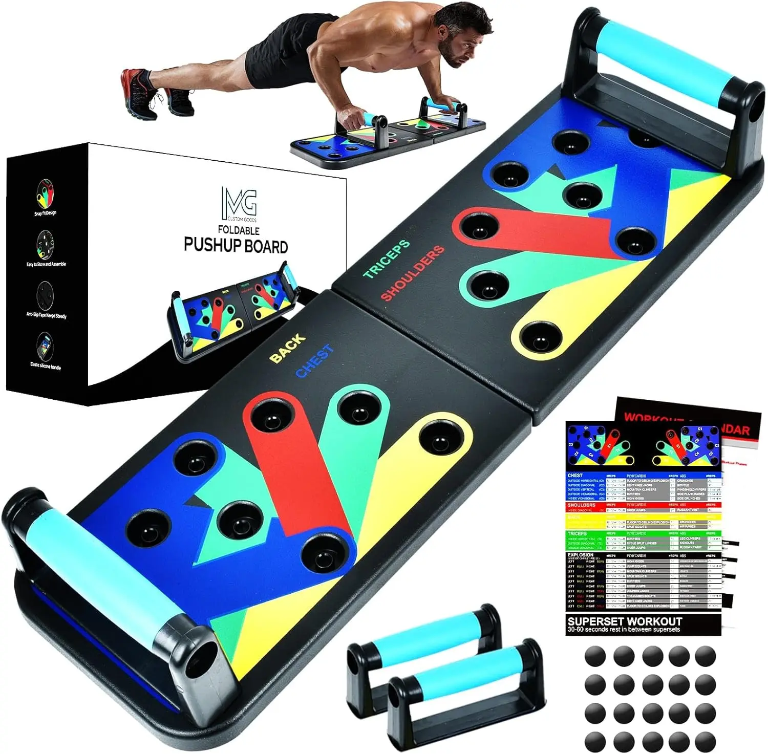 Push Up Board for Men, Multi-Function Press up Board, Muscle max Push Up Handles, Fitness Strength & Exercise Training Equipment for Home Workout