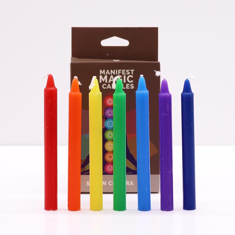 Seven Chakra Manifest Magic Candles (pack of 7) for Energy Healing Meditation Work and Spiritual Balance Transformative Tool Decor Ornaments Decoration 5
