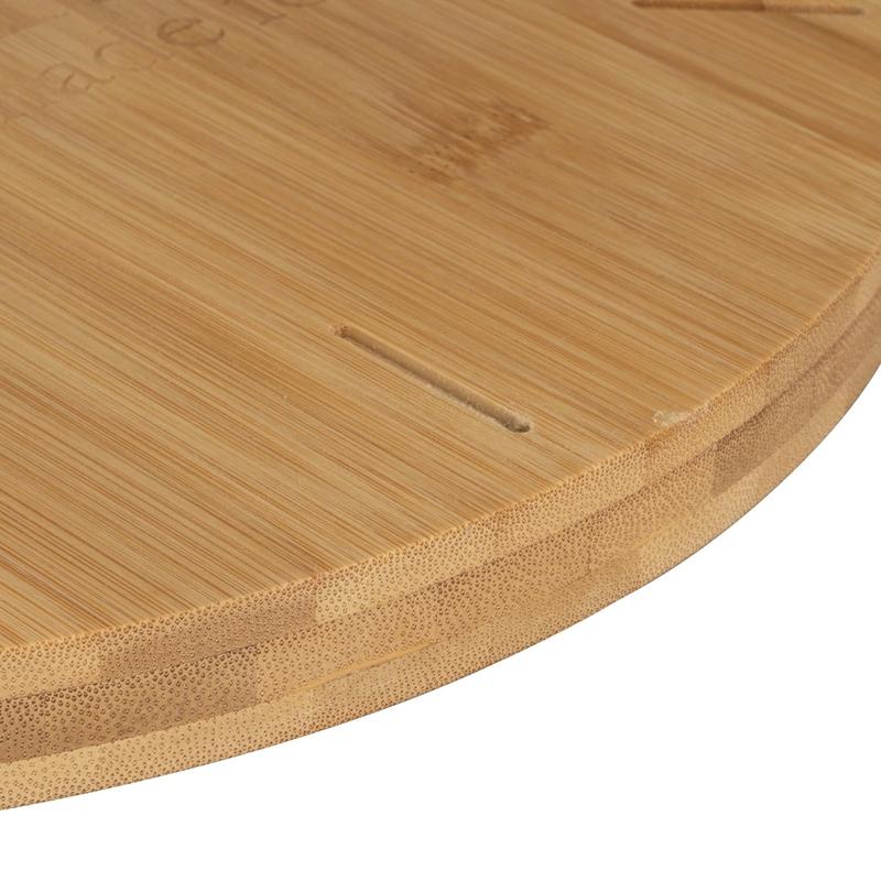 Deenz Large Bamboo Pizza Cutting Board Multifunctional Pizza Bread Cutting Fruit Vegetables Cheese 2