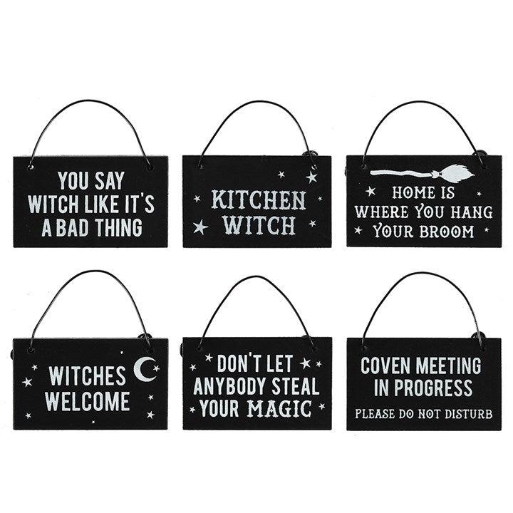 WITCHY HANGING MINI SIGNS 1