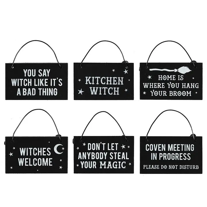 WITCHY HANGING MINI SIGNS 1