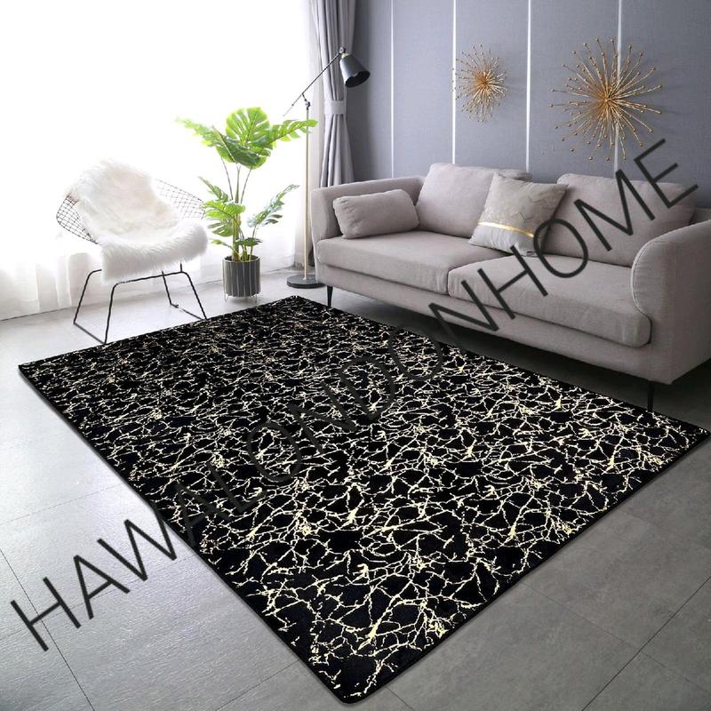 LUXURY NON SLIP MACHINE WASHABLE MARBLE EFFECT RUGS 90X190CM 160X230CM 190X270CM 5
