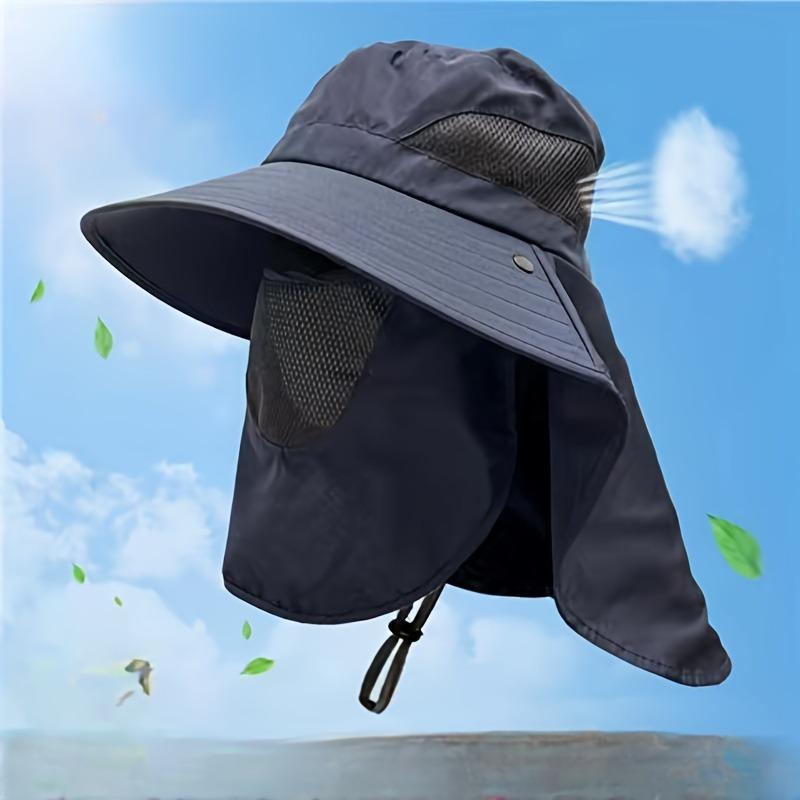 Unisex Wide Brim Boonie Hat With Adjustable Neck Strap, Breathable Mesh For Summer Sun Protection, UV Resistant Camping And Hiking Outdoor Hat 8