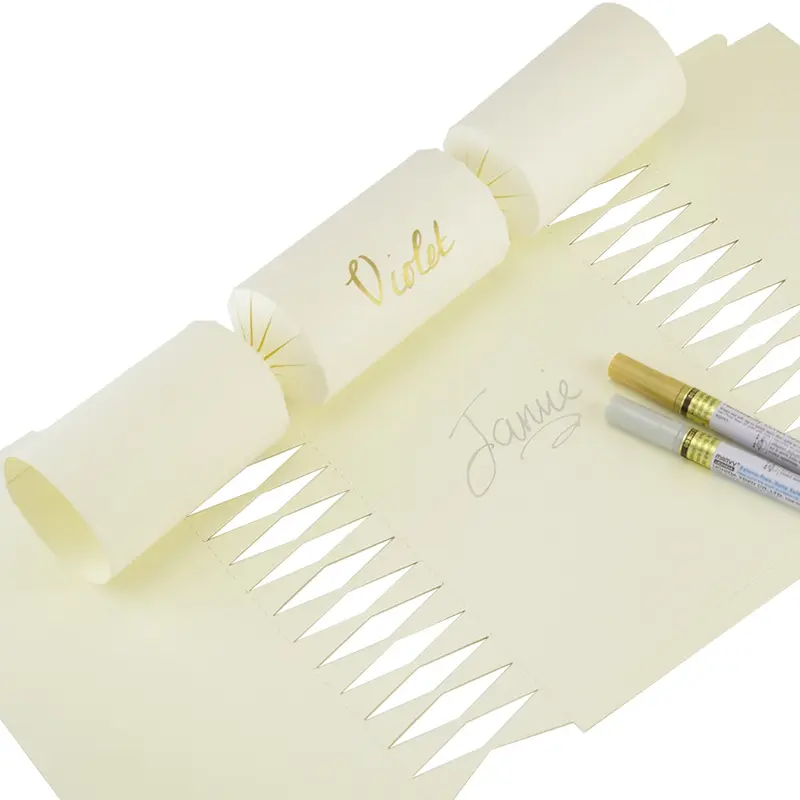 Ivory | 12 Personalise Your Own Crackers | Make & Fill Your Own | With Pen 0