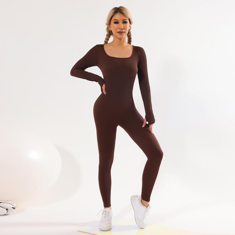 【Flash Deal】Promote Ribbed Jumpsuit Suit Streamline Seamless for Women‘s Sports Clothes Fashion Wearing Outside（Only￡5.99 Last 3 Days！！！） 7