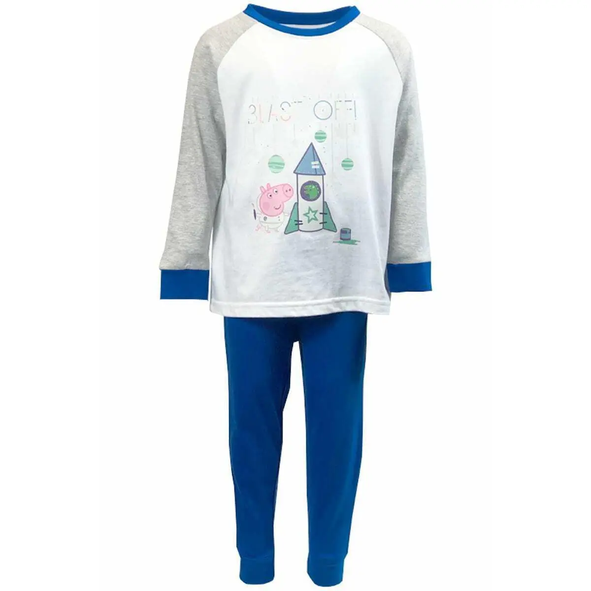Peppa Pig Pyjamas George Boys Space Pjs Set Nightwear Long Sleeve Top Trousers