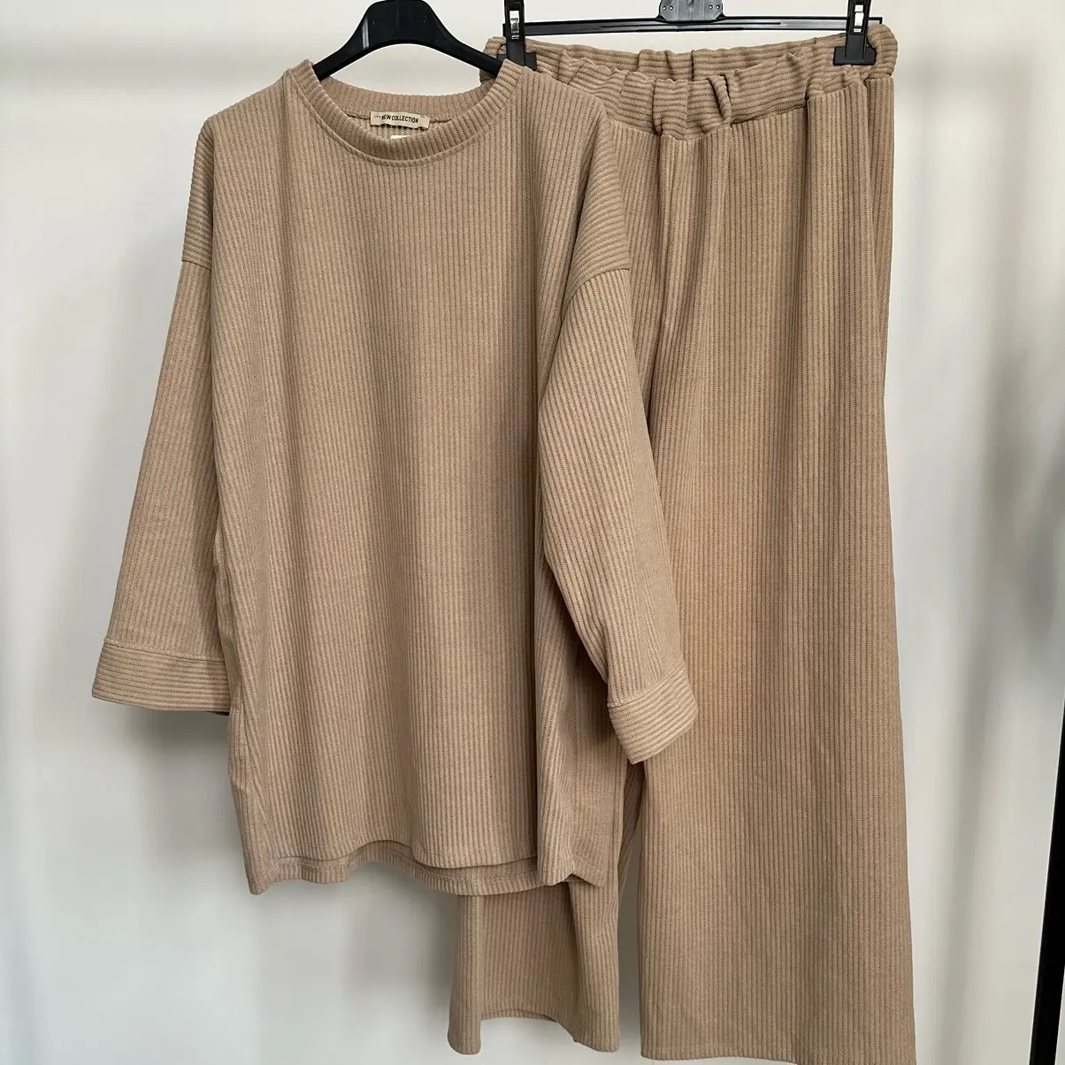 New Women's Corduroy Coord Set - Basic Essentials, Crew Neck, Womenswear