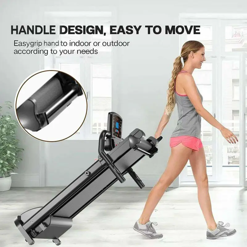 Foldable Electric Speedy Sports Treadmill 1.5 HP Motor LED Display 12 Programs 110KG Capacity Space Saving Walking Jogging Machine with Safety Key & Phone Bottle Holder 1