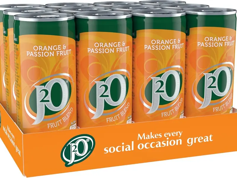 J2O Fruit Juice – Orange and Passion Fruit, 250ml Cans (Pack of 12) | Refreshing & Fruity Drink Beverage Tangy 0