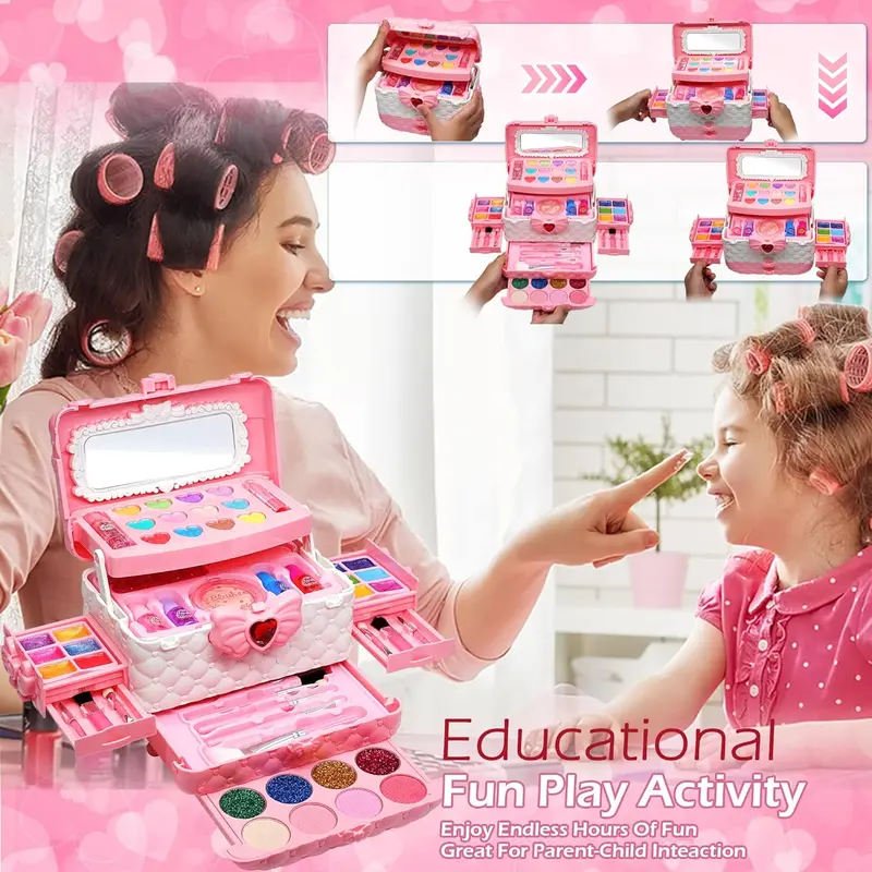 Kids Makeup Sets For Girls Toys - Children Makeup Sets For Girls Washable Make Up Set, Children's Princess Play Games Toy Presents makeup for kids 5