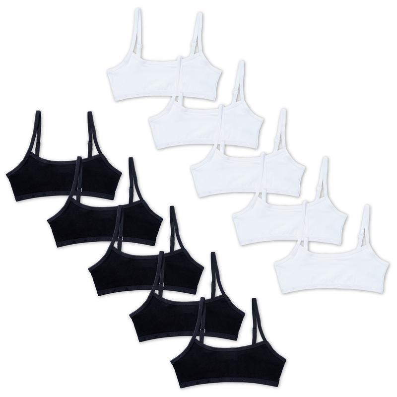 Girls Crop Tops 5 Pack Bra Top Training Bra Underwear White Cotton Stretch Size 6-13 Years 0