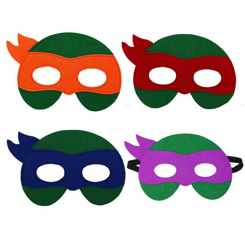 4 x Teen Age Mutant Ninja Turtle Eye Masks Theme Birthday Leonardo Raphael Donatello Pack Accessories 0