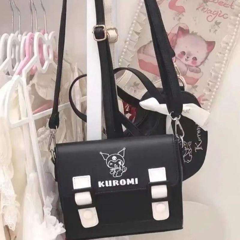 Kawaii Sanrio - Kuromi, Cinnamoroll, Melody & Kitty - Girls' Shoulder Messenger Bag - Uniform Bag Lolita Dress Bag - Christmas Birthday Gift for Kids / Girls 2
