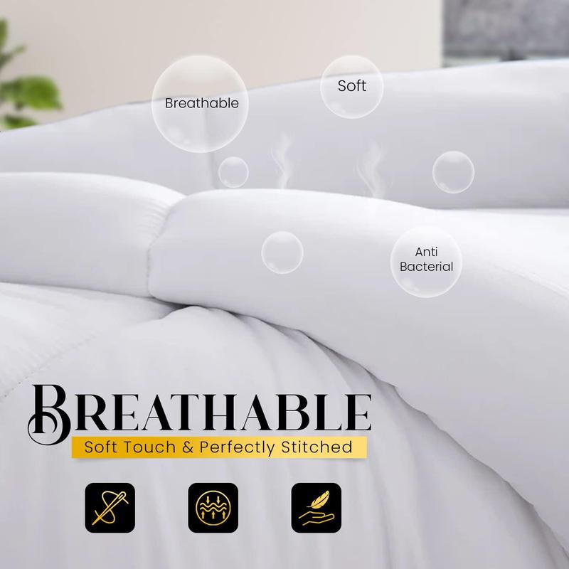 Luxury Ultra-Light Double Quilt | Anti-Allergy, All Tog, Classic Box Pattern | Hand Washable, Single Double King Super King Sizes 5