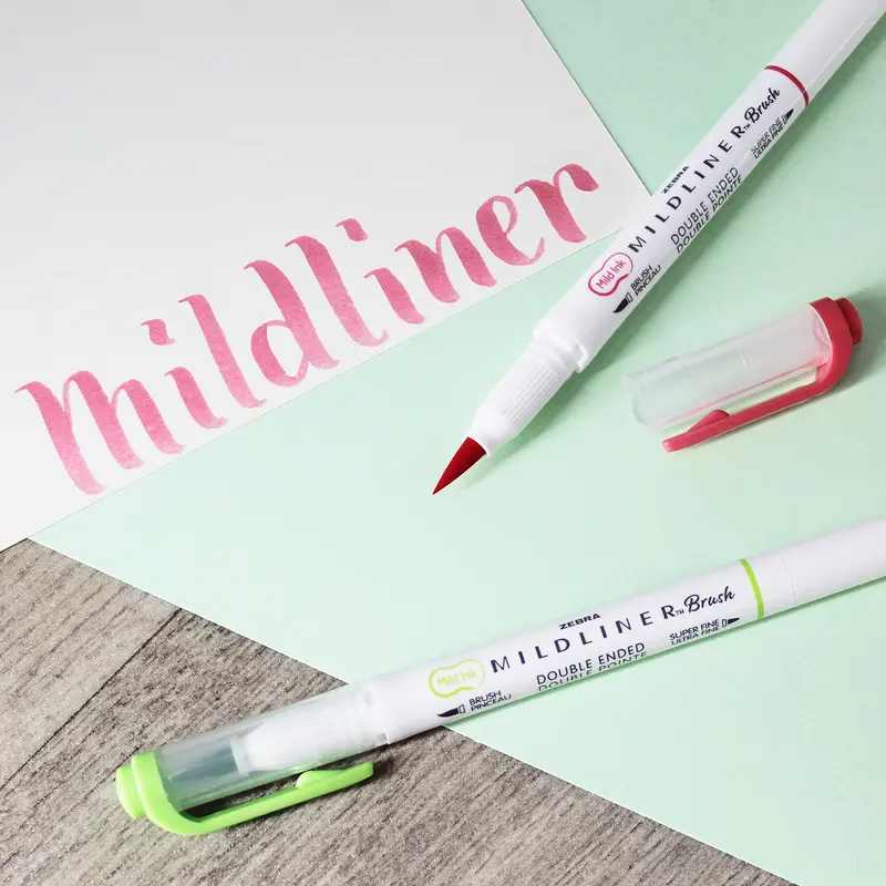 Zebra Pen Mildliner Highlighter Pens | Wallets of 5 | Brush & Fine Tips | Double Ended Markers | Ideal for Revision, Journaling, Calligraphy etc. 0