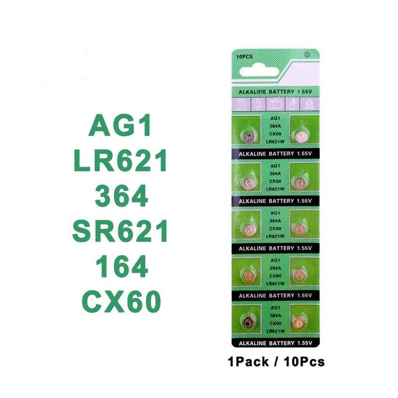 100x AG1 364 Alkaline 1.5v Battery LR60 LR621 SR621W Coin Cell Remote Watch Accessories Phone Smartphone 2