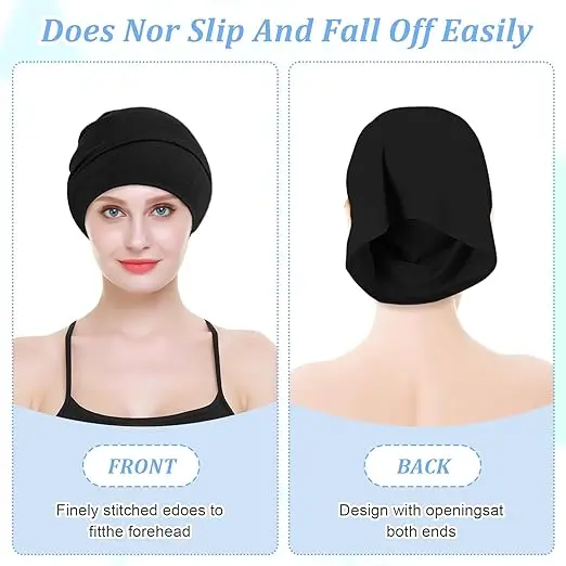2 Packs Women Hijab Undercap Cotton Tube Cap Hijab Breathable Hijab Cap Underscarf Hijab Scarf for Women Muslim Headscarf Headwrap Black UnderCap for Hijab Underscarf Cap Hijab Under Caps For Women 1