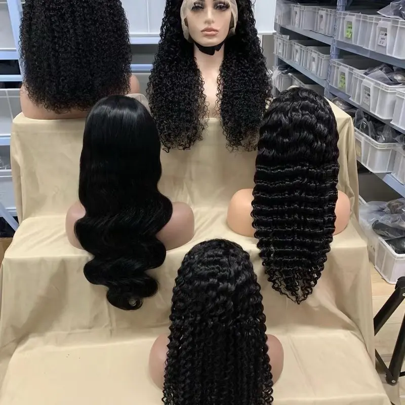 190% density 13*4 HD Transparent lace virgin human hair deep wave 1