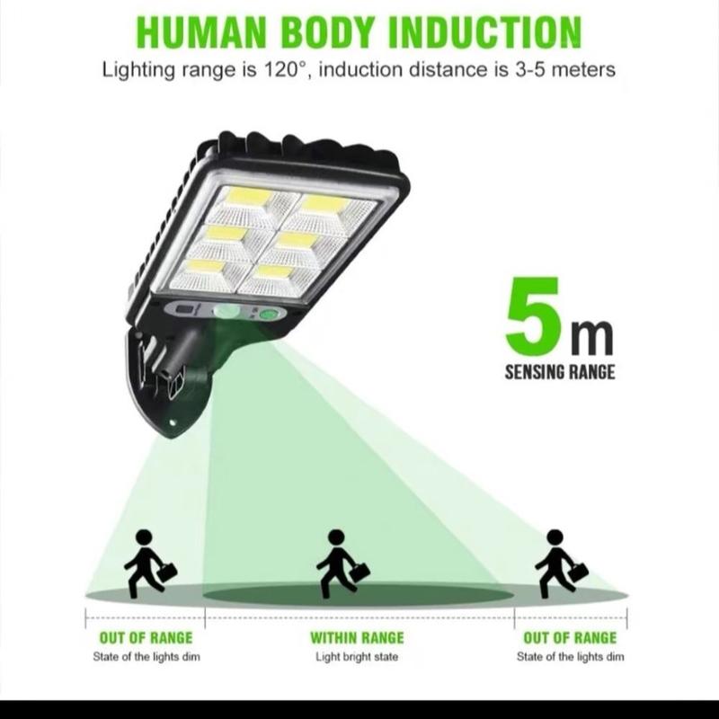 Solar Powered Outdoor Garden Led Courtyard Wall Mounted Lamp with Human Body Induction for Garden Terrace Garage 5