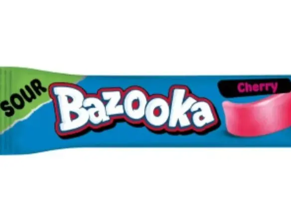 Bazooka Chew Bars, Strawberry & Tutti Frutti and Sour Apple and Sour Cherry Snack Sweet