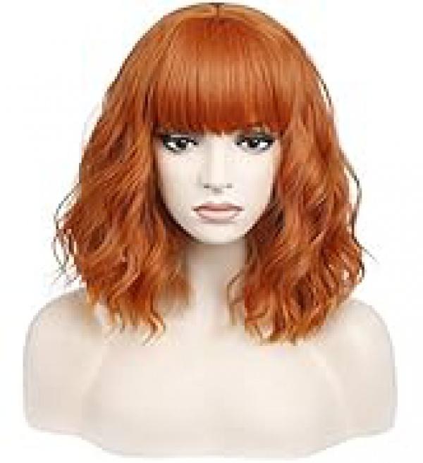 Product Introduction of incohair Green Wigs matcha green Wig with Bangs Women Girls Short Curly Wavy Bob Wig Shoulder Synthetic Party Wigs Wig Cap Included (matcha green) 34