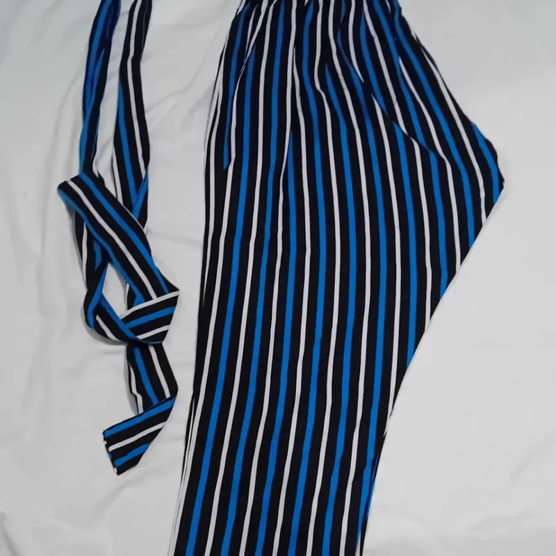 Women's Casual Maxi Dress with Belt, 2 Piece Set in Linen Material - Womenswear 2
