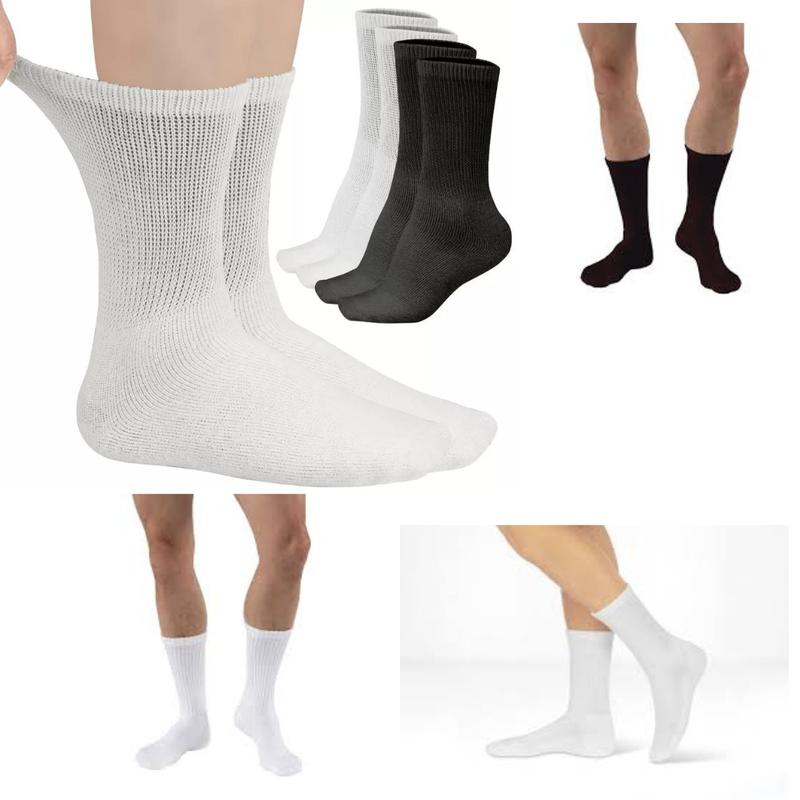 Men's Diabetic Socks Especially Designed For Diabetic Foot Leg Swelling - Comfort for Foot and Leg Swelling, Menswear Soft & Comfortable Extra Wide Loose Top Socks, Breathable (UK Size 10-13) Underwear Human Beige Plain Tropical 1