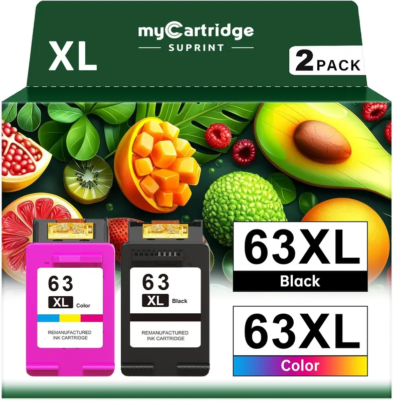 TRAHOO-63XL Ink Cartridges Black and Color Combo Packe Replacement for HP Ink 63 63XL for OfficeJet 5255 4650 3830 5258 4652 Envy 4520 4512 Printer 63 Ink 0