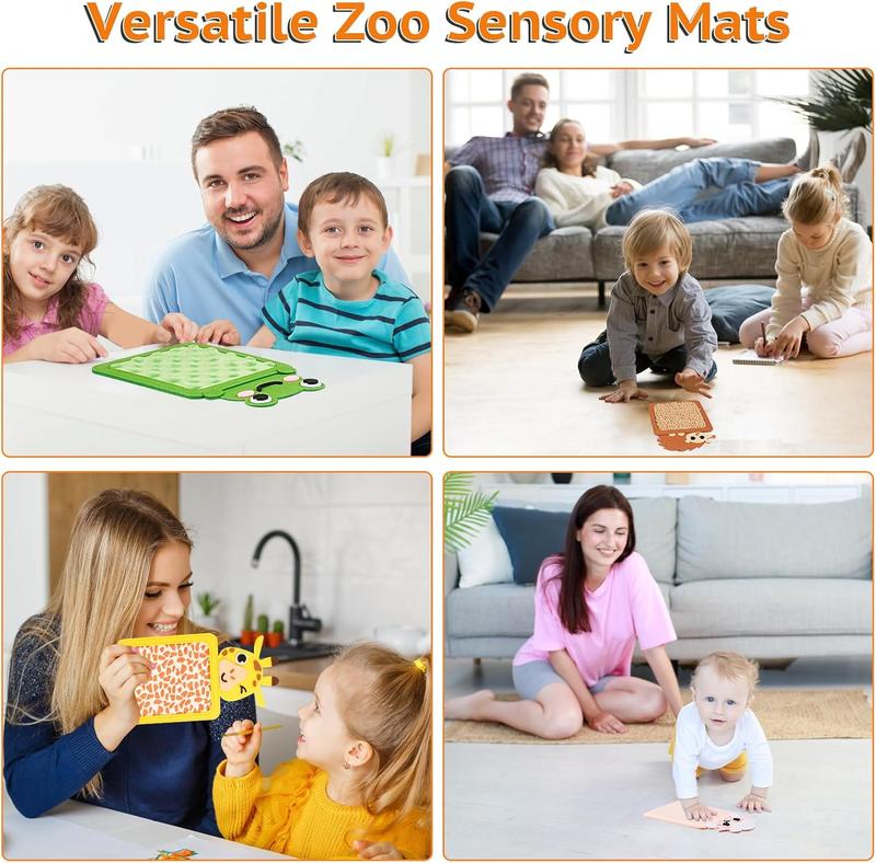 8Pcs Sensory Mats for Kids - Educational Animals Sensory Pads Fidget Toys for Kid Toddler Baby, Autism Sensory Tiles Wall Panel Disorder Toys for Tactile Play/Anxiety Relief, Playful Learning Gift 5
