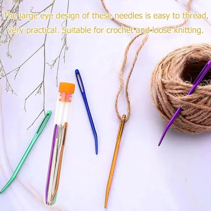 16 Pcs Large Eye Blunt Needles, Darning Needles for Wool, Crochet Needles, Tapestry Needle Yarn Needle, Wool Needles for Sewing Up Knitting for Crochet DIY Crafts 6