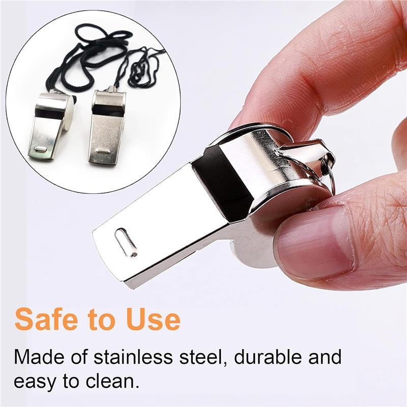 Metal Referee Whistle, Stainless Steel Whistle with Lanyard - Ideal for Football Coaches and Officials 4