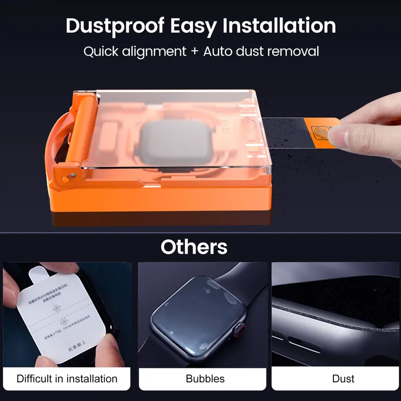 CrystalArmor 2Pack Ceramic Film Material Screen Protector for Apple Watch Series Easy Installation Bubbles Free Smooth Touch Anti-Shock HD Clear Full Coverage Protection BlackFriday Wearable Automatic Protective Shockproof 1