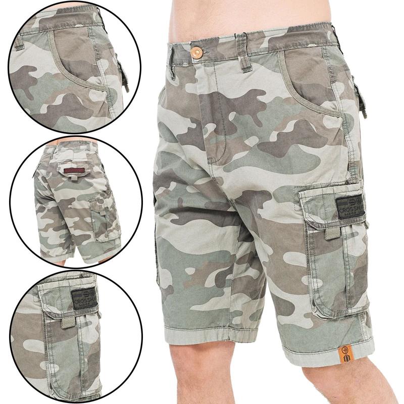 CROSSHATCH Mens Cargo Shorts Combat Camo Army Long Military Bermuda Knee Length Pants Size 32-42 Camouflage Cotton 2