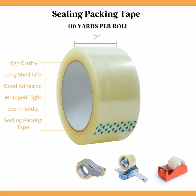 6 X Heavy Duty 48mm X 66m Strong Packaging Tape Self Adhesive - High-Strength - Secure Sticky Tape for Parcel Boxes & Moving Boxes 1
