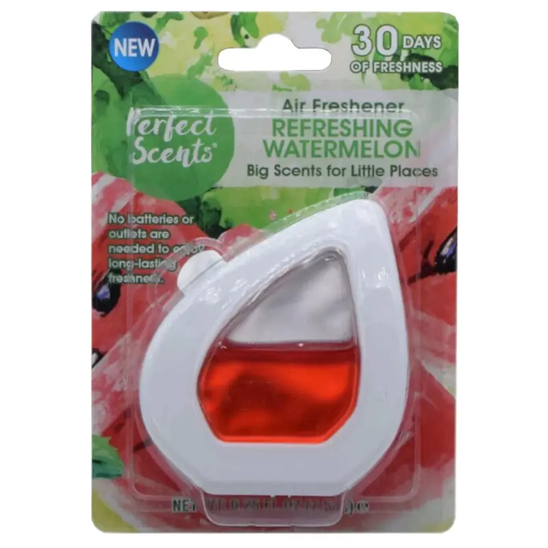 3 x Perfect Scents Membrane Household Air Freshener 7.5ml Refreshing Watermelon Scented ~ Up To 30 Days of Freshness,Big Scents For Little Places,Enjoy Long Lasting Freshness,Household,Bathroom,Bedroom Scented Fragrance Pack Trio Pack Super Saver Deal 1